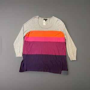 NWT Lane Brant‎ Woman's Long sleeve Striped Business Casual Light Sweater 18-20